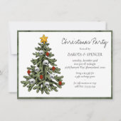 不気味なクリスマス |ゴシック風のクリスマスツリーグランジ シーズンカード (正面)