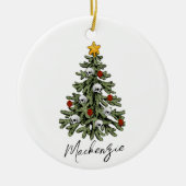 不気味なクリスマス |ゴシック風のクリスマスツリーグランジ セラミックオーナメント (正面)