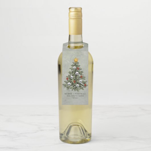 不気味なクリスマス |ゴシック風のクリスマスツリーグランジ ボトルネックタグ (ボトル)