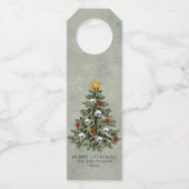 不気味なクリスマス |ゴシック風のクリスマスツリーグランジ ボトルネックタグ (正面)