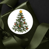 不気味なクリスマス |ゴシック風のクリスマスツリーグランジ ラウンドシール