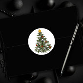 不気味なクリスマス |ゴシック風のクリスマスツリーグランジ ラウンドシール
