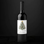 不気味なクリスマス |ゴシック風のクリスマスツリーグランジ ワインラベル