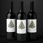 不気味なクリスマス |ゴシック風のクリスマスツリーグランジ ワインラベル
