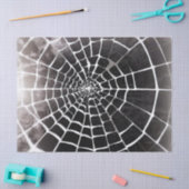 不気味なクリープィスパイダーウェブパターン誕生日ギフト包装 薄葉紙 (クラフト)