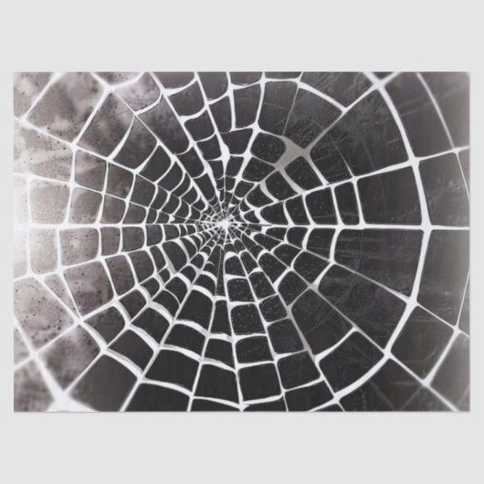 不気味なクリープィスパイダーウェブパターン誕生日ギフト包装 薄葉紙 (正面)