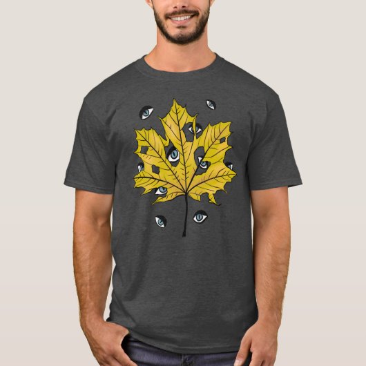 不気味なクリープハロウィン植物アート Tシャツ (正面)