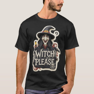 不気味なクレイモーションの魔法使いのサイン「Witch Please f」 Tシャツ
