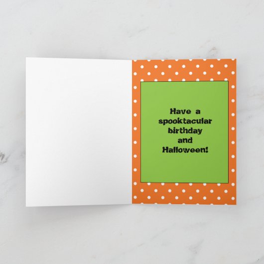 不気味なクローリースパイダーズ孫誕生日ハロウィーン カード (内部)