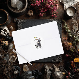 不気味なグリムリーパー墓地クロー ゴシック ハロウィン ラウンドシール