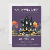 不気味なコスチューム ハロウィンパーティーへの招待 招待状 (正面)