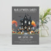 不気味なコスチューム ハロウィンパーティーへの招待 招待状 (スタンド正面)