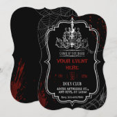 不気味なゴシックな誕生日ハロウィン 招待状 (正面/裏面)