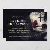 不気味なゴシックの女性がハロウィンパーティーに招待 招待状 (正面/裏面)