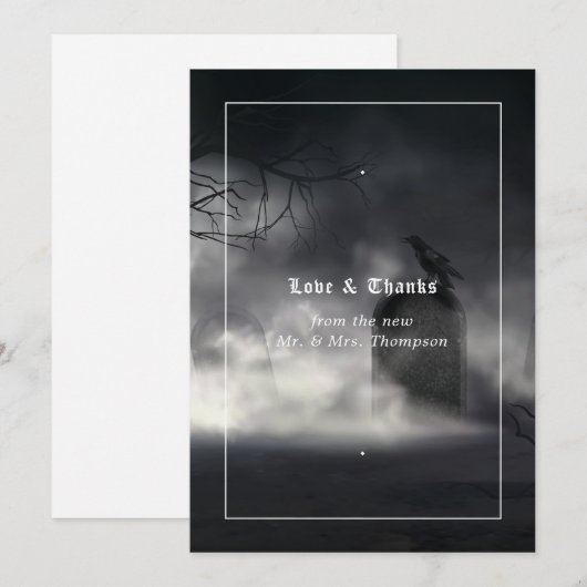 不気味なゴシックウェディング サンキューカード (正面/裏面)