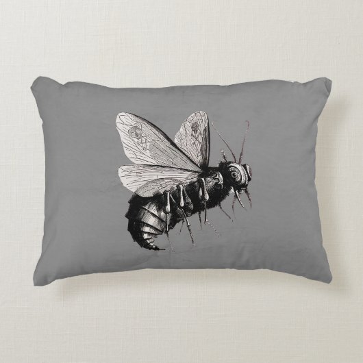 不気味なゴシックビースカルウイング昆虫 アクセントクッション (正面)