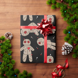 不気味なゴシックブードゥー人形ハロウィーン ラッピングペーパー