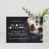 不気味なゴシック女性がハロウィンパーティーに招待 招待状 (スタンド正面)