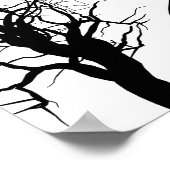 不気味なゴシック子どもこうもりムーンハロウィンアート ポスター (角)