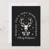 不気味なゴシック様式のクリスマスのトナカイおもしろいの願い シーズンカード (正面)