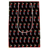 不気味なゴシック様式のクリスマススカル ミディアムペーパーバッグ (裏面)