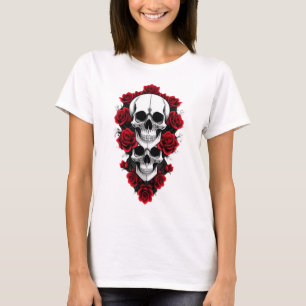 不気味なゴシック様式のスカルTシャツ Tシャツ