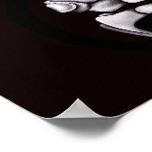 不気味なゴシック様式のスケルトン幽霊たち ポスター (角)