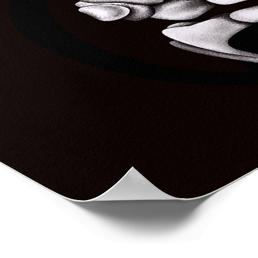 不気味なゴシック様式のスケルトン幽霊たち ポスター (角)