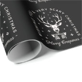 不気味なゴシック様式のトナカイの骨格 ラッピングペーパー (ロールコーナー)