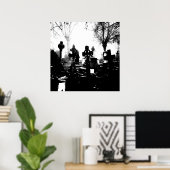 不気味なゴシック様式の墓地 ポスター (ホームオフィス)