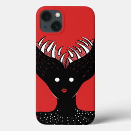 不気味なゴシック様式の悪魔の女の子ホラー iPhone 13ケース