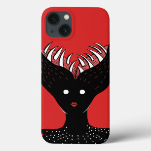 不気味なゴシック様式の悪魔の女の子ホラー iPhone 13ケース