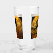 不気味なゴシック様式の黒いカラスと月のハロウィーン タンブラーグラス (左)