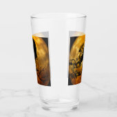 不気味なゴシック様式の黒いカラスと月のハロウィーン タンブラーグラス (右)