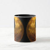 不気味なゴシック様式の黒いレイヴンのハロウィーン マグカップ (中央)