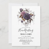 不気味なゴシック様式フローラスパイダーウェブハンドスティング 招待状 (正面)