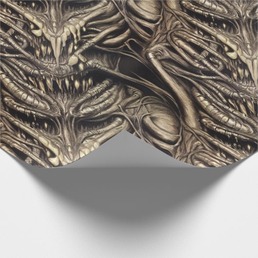 不気味なゴシック様式ホラーデーモンバイオマスターター ラッピングペーパー (角)