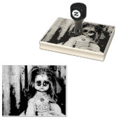 不気味なゴシック磁器の人形ビクトリアンゴシック ラバースタンプ (押印)