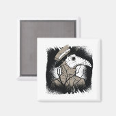 不気味なゴシック風ファンのためのペスト医師ハロウィーンギフト マグネット (正面/裏面)