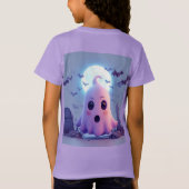 不気味なゴーストカートゥーンとコウモリ Tシャツ (裏面)