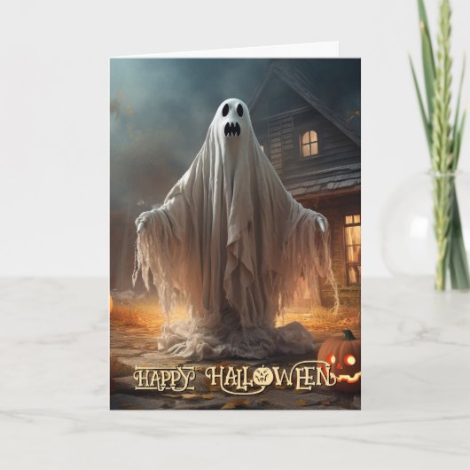不気味なゴースト ハロウィン シーズンカード (正面)