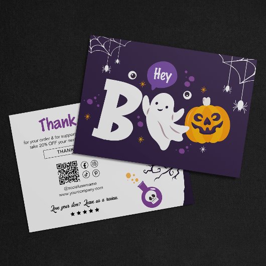 不気味なゴースト ハロウィン 小規模ビジネス ありがとうございます サンキューカード