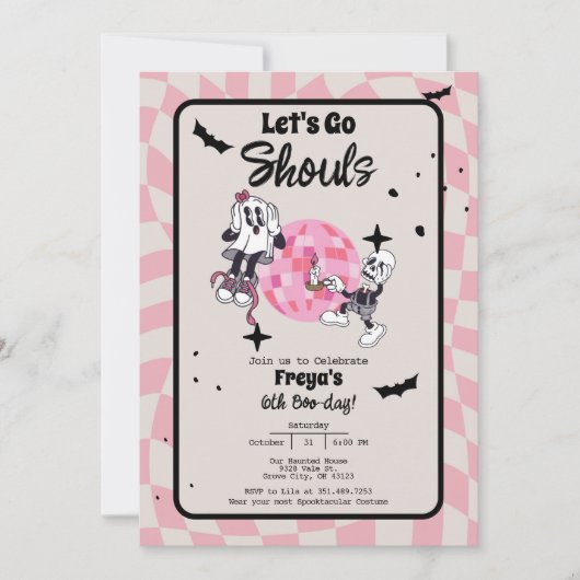 不気味なゴースト ハロウィン 誕生日招待状 あらゆる年齢 招待状 (正面)