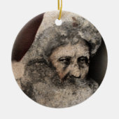 不気味なサンタセラミックのクリスマスオーナメント セラミックオーナメント (正面)