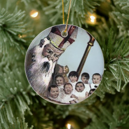 不気味なサンタセラミックのクリスマスオーナメント セラミックオーナメント