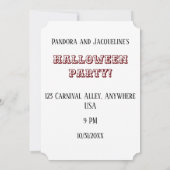 不気味なサーカスピエロヴィンテージハローウィンパーティ 招待状 (裏面)