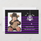 不気味なシャンデリアのハロウィンフォトカード カード (正面)