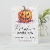 不気味なジャックオランタングレーパンプキンカービングパーティー 招待状 (スタンド正面)