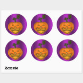 不気味なジャックオランタンパープルハロウィーン ラウンドシール (シート)