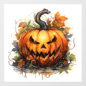 不気味なジャック・オ・ランタン紅葉 ウィンドウサイン (シート)